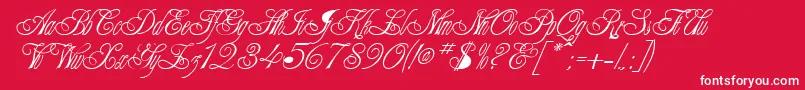 ClaudiaRegular Font – White Fonts on Red Background