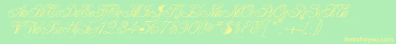ClaudiaRegular Font – Yellow Fonts on Green Background