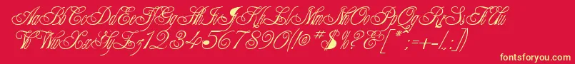 ClaudiaRegular Font – Yellow Fonts on Red Background