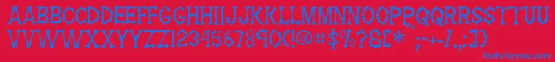 FossilRegular Font – Blue Fonts on Red Background