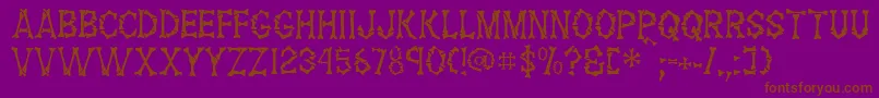 FossilRegular-Schriftart – Braune Schriften auf violettem Hintergrund