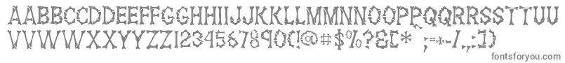 フォントFossilRegular – 白い背景に灰色の文字