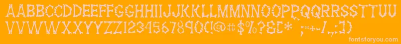 FossilRegular Font – Pink Fonts on Orange Background