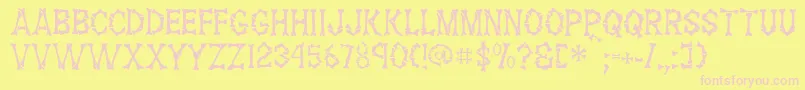 FossilRegular Font – Pink Fonts on Yellow Background