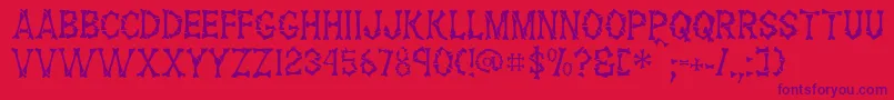 FossilRegular Font – Purple Fonts on Red Background