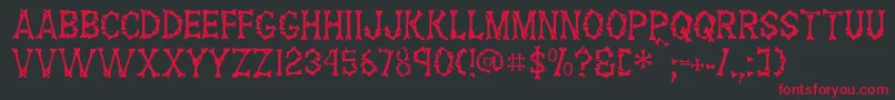 FossilRegular Font – Red Fonts on Black Background