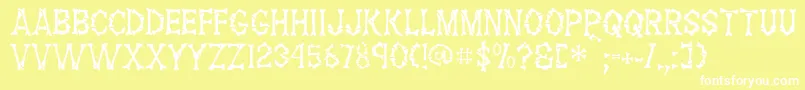 FossilRegular Font – White Fonts on Yellow Background