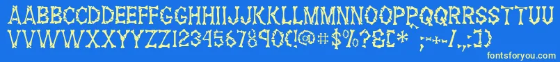 FossilRegular Font – Yellow Fonts on Blue Background