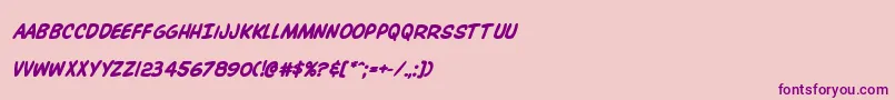 Weitere Informationen zur Overstreetbibleboldital-Schriftart Overstreetbibleboldital-Schriftart – Violette Schriften auf rosa Hintergrund