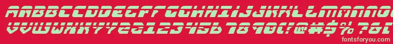 フォントReplicantLaserItalic – 赤い背景に緑の文字