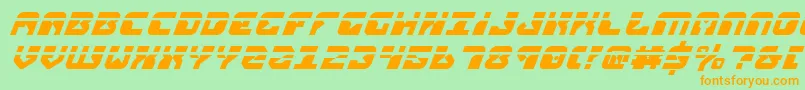 ReplicantLaserItalic Font – Orange Fonts on Green Background