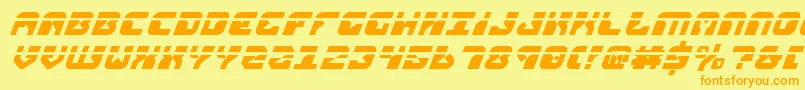 ReplicantLaserItalic Font – Orange Fonts on Yellow Background