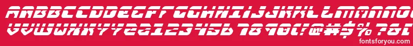 fuente ReplicantLaserItalic – Fuentes Blancas Sobre Fondo Rojo