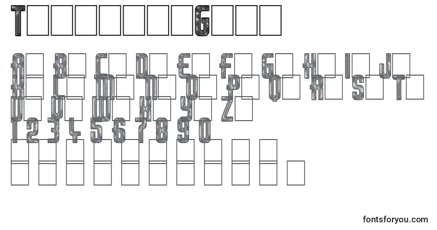 ThirtiesGoldフォント–アルファベット、数字、特殊文字