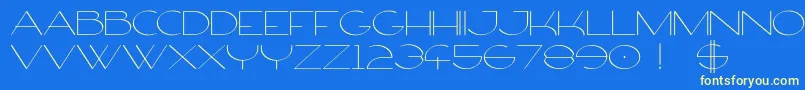 FirtyFree-Schriftart – Gelbe Schriften auf blauem Hintergrund