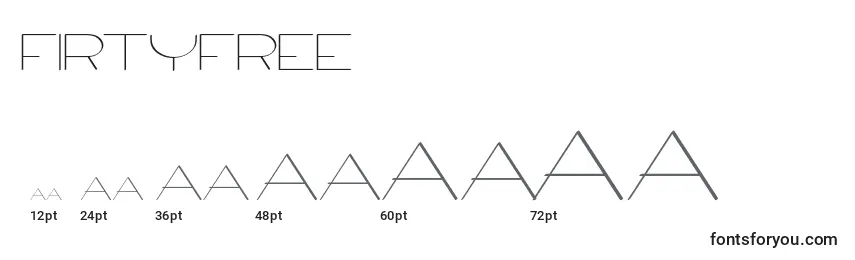 Größen der Schriftart FirtyFree (27883)
