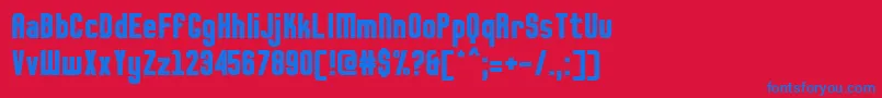 Fresko Font – Blue Fonts on Red Background