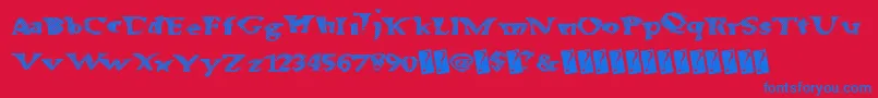 Alienwaffle Font – Blue Fonts on Red Background