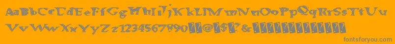 Alienwaffle Font – Gray Fonts on Orange Background