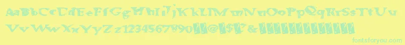 Alienwaffle Font – Green Fonts on Yellow Background