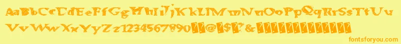 Alienwaffle Font – Orange Fonts on Yellow Background