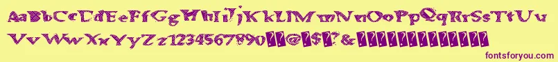 Alienwaffle Font – Purple Fonts on Yellow Background