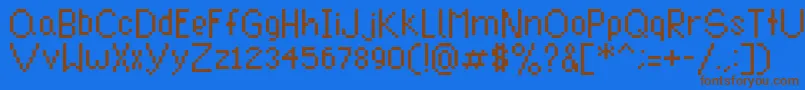 Clynikal2 Font – Brown Fonts on Blue Background