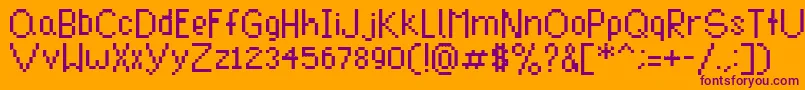 Clynikal2-Schriftart – Violette Schriften auf orangefarbenem Hintergrund