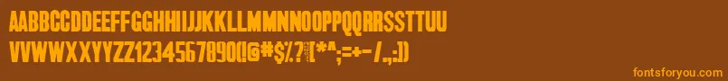 Dispatch Font – Orange Fonts on Brown Background