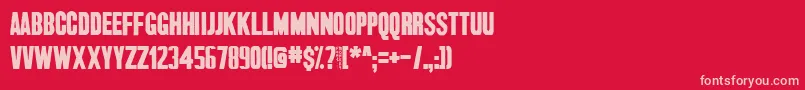 Dispatch Font – Pink Fonts on Red Background
