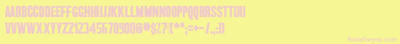 Dispatch Font – Pink Fonts on Yellow Background