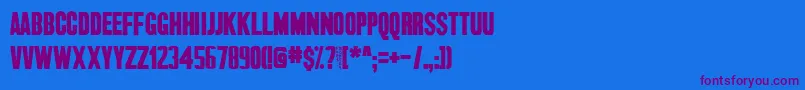 Dispatch Font – Purple Fonts on Blue Background