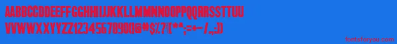 Dispatch Font – Red Fonts on Blue Background