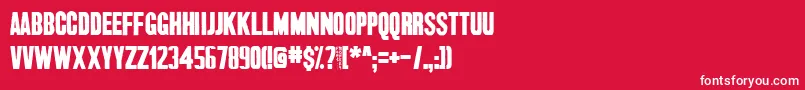 Dispatch Font – White Fonts on Red Background