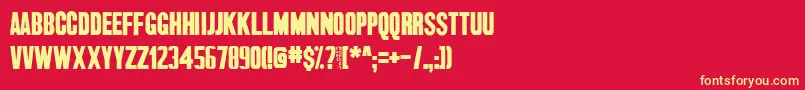 Dispatch Font – Yellow Fonts on Red Background