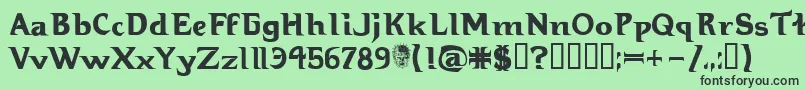 フォントHellbound – 緑の背景に黒い文字
