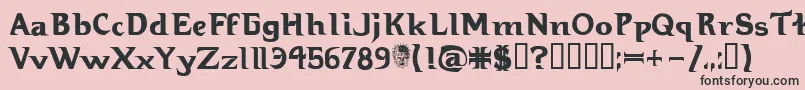 Hellbound-fontti – mustat fontit vaaleanpunaisella taustalla