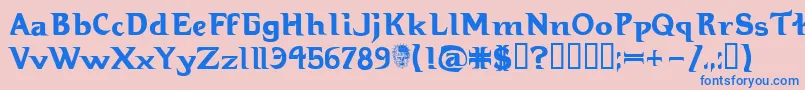Hellbound Font – Blue Fonts on Pink Background