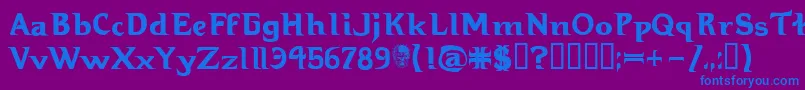 Hellbound Font – Blue Fonts on Purple Background