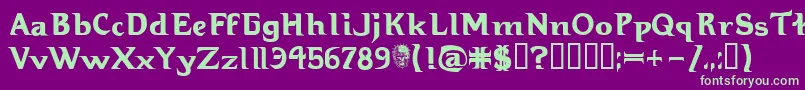 Hellbound-fontti – vihreät fontit violetilla taustalla