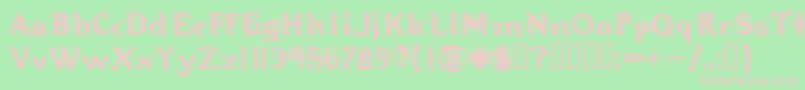フォントHellbound – 緑の背景にピンクのフォント