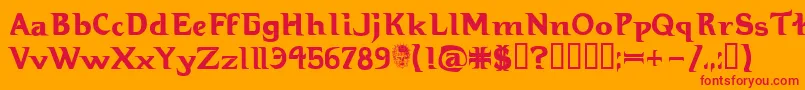 Hellbound Font – Red Fonts on Orange Background