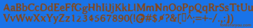 BajsmaskinTjockSprutande Font – Brown Fonts on Blue Background