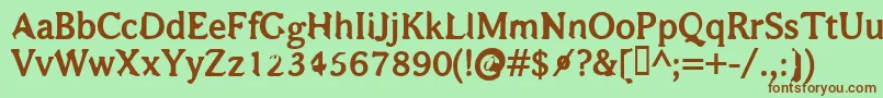 BajsmaskinTjockSprutande Font – Brown Fonts on Green Background