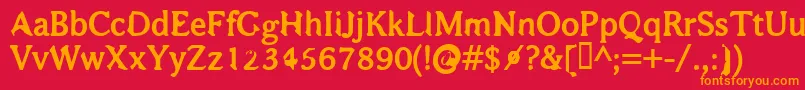 BajsmaskinTjockSprutande Font – Orange Fonts on Red Background