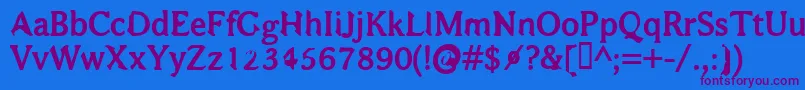 BajsmaskinTjockSprutande Font – Purple Fonts on Blue Background