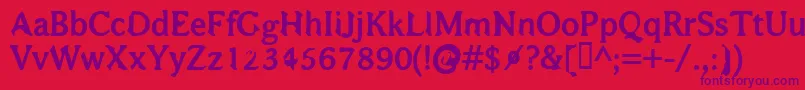 BajsmaskinTjockSprutande Font – Purple Fonts on Red Background