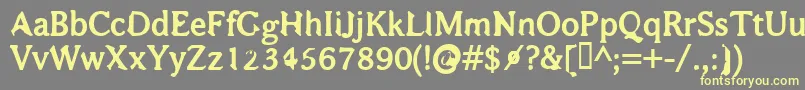 BajsmaskinTjockSprutande Font – Yellow Fonts on Gray Background