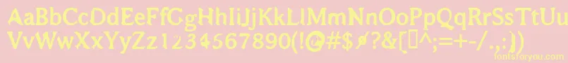 BajsmaskinTjockSprutande Font – Yellow Fonts on Pink Background