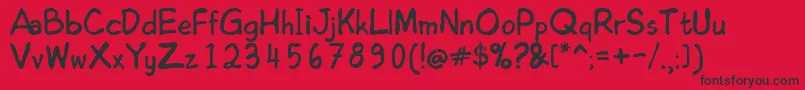 EdomsHandwrittingNormal Font – Black Fonts on Red Background